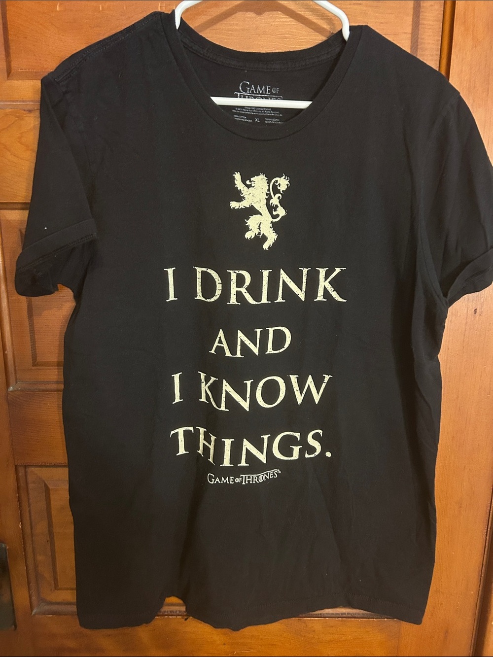 Game of Thrones Black Graphic Tee - "I Drink and I Know Things"
